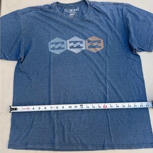 Billabong Men's Heathered Blue Short-Sleeve Logo Tee with Hex Graphics